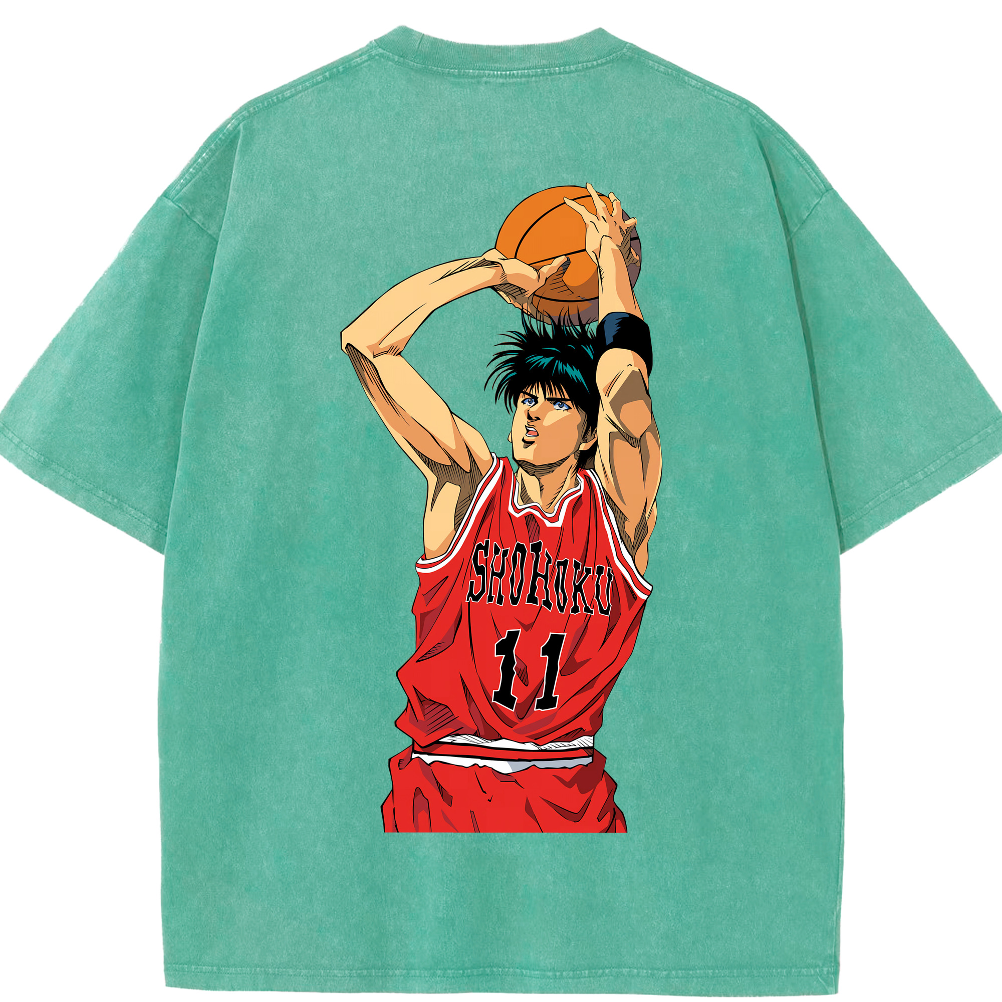 （画像用） SLAM DUNK／スラムダンク 綿100% ヴィンテージ風 半袖Tシャツ（背面プリント）